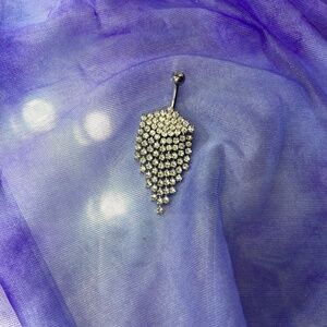 Pierced Nation Dangle Belly Button Ring Chandelier Silver Jewelry Piercing NWOT